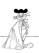 coloriage Bugs Bunny joue au toreo